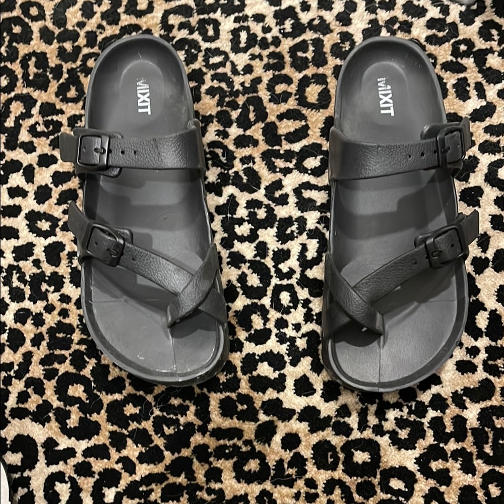 Black Double Strap Sandals